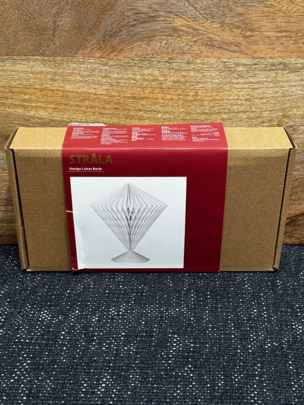 IKEA STRÅLA LED Pleated Diamond-Shaped Table Lamp, White, 106.066.40